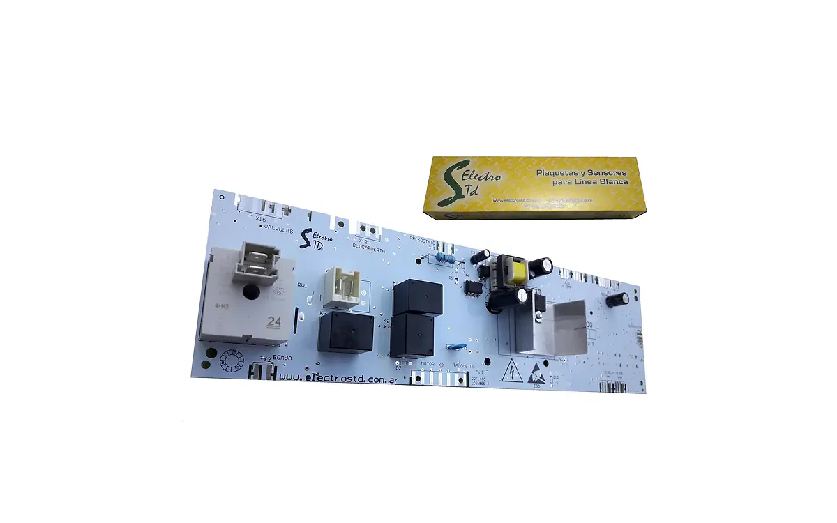 Plaqueta programable Fase II Electro STD, placa blanca con conectores y relés