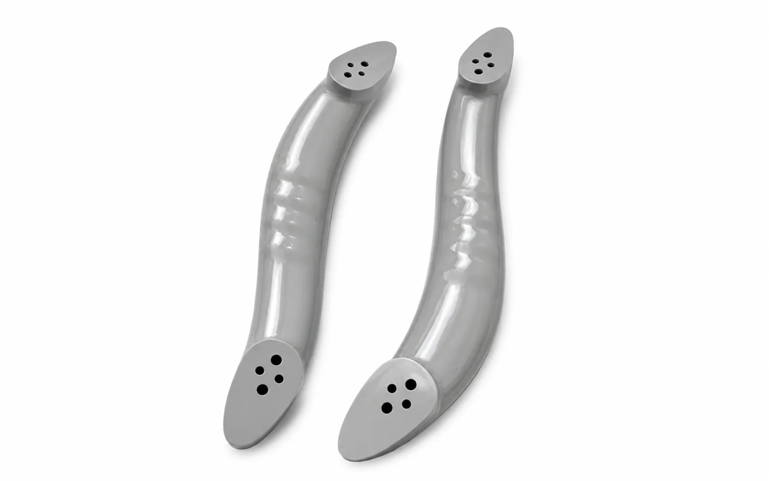 Kit de dos manijas grises con tornillos para heladera Patrick