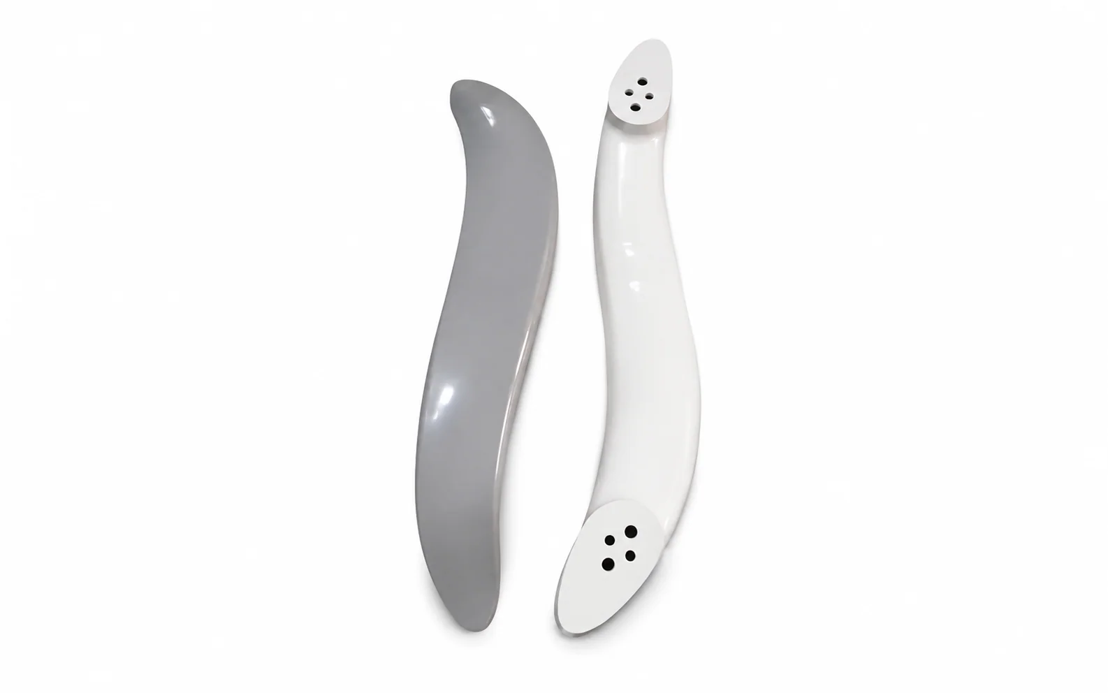 Kit de dos manijas blanco y gris con tornillos para heladera Patrick