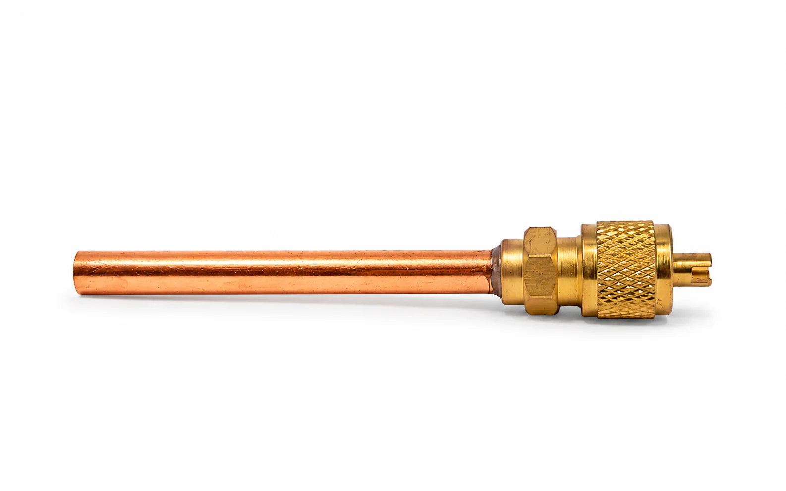 Válvula de carga JR AV14 de 1/4″ con chicote y núcleo Schrader
