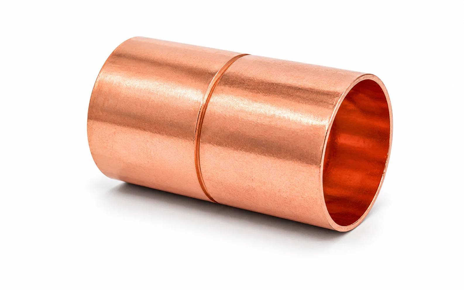 Unión recta de cobre de 1/4″ con tope para soldar