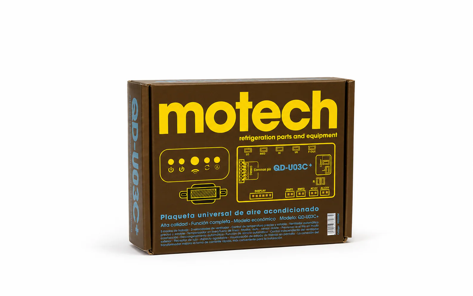 Caja Motech QD-U03C+ de plaqueta universal para aire acondicionado split.