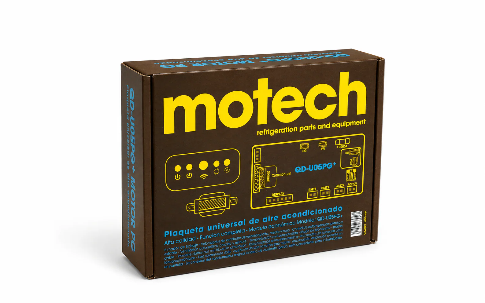 Caja Motech QD-U05PGC+ de plaqueta universal para aire acondicionado split con motor PG.