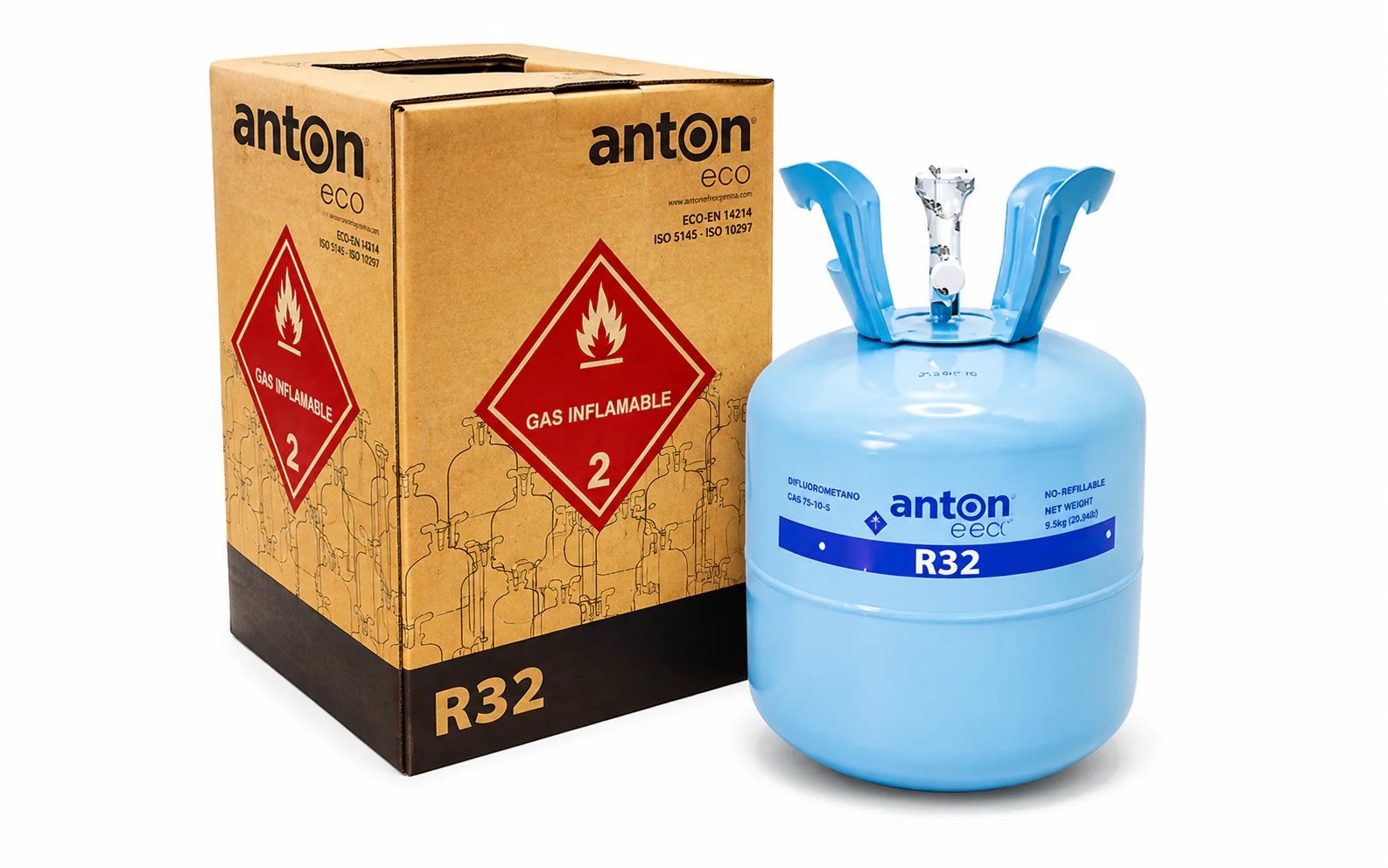 Garrafa de gas refrigerante R32 de 3 kg