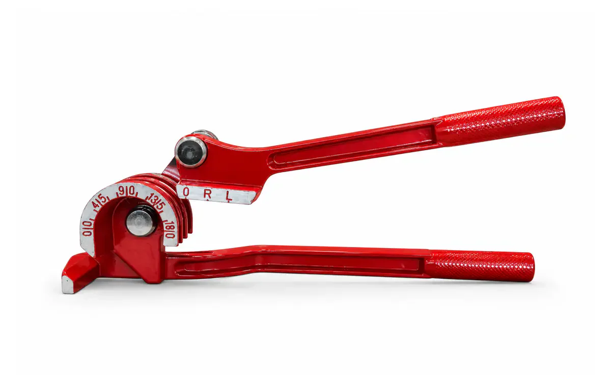 Dobladora manual de caños Cooltech 368A-180 roja, para 1/4, 5/16 y 3/8 pulgadas