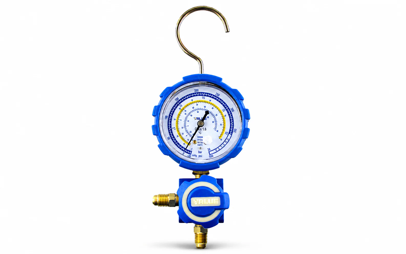Manifold simple de baja Value VMG-1-U-L para R410A, R22, R134a y R407C.