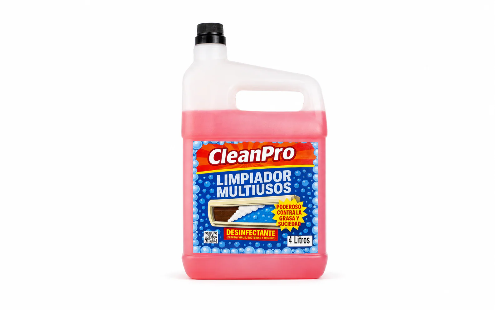 Limpiador multiuso alcalino CleanPro para serpentinas en presentación de 4 litros.