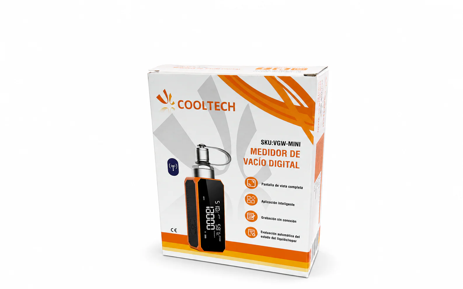 Vacuómetro digital Bluetooth Cooltech VGW-MINI para vacío profundo de 1 a 19.000 micrones.